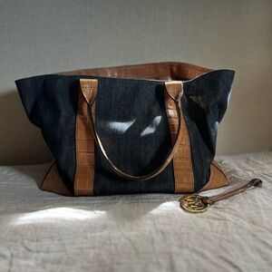 MICHAEL KORS Leather & Jean tote bag